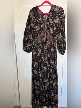 free people estelle chiffon maxi dress FREE PEOPLE Maxi BLUEBELL Patchwork Tiered Dress